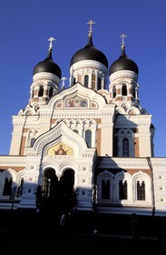 Estonie (Pays Baltes), région de Harju, Tallinn, capitale européenne de la culture 2011, cathédrale orthodoxe Alexandre-Nevski à Toompea (ville haute)