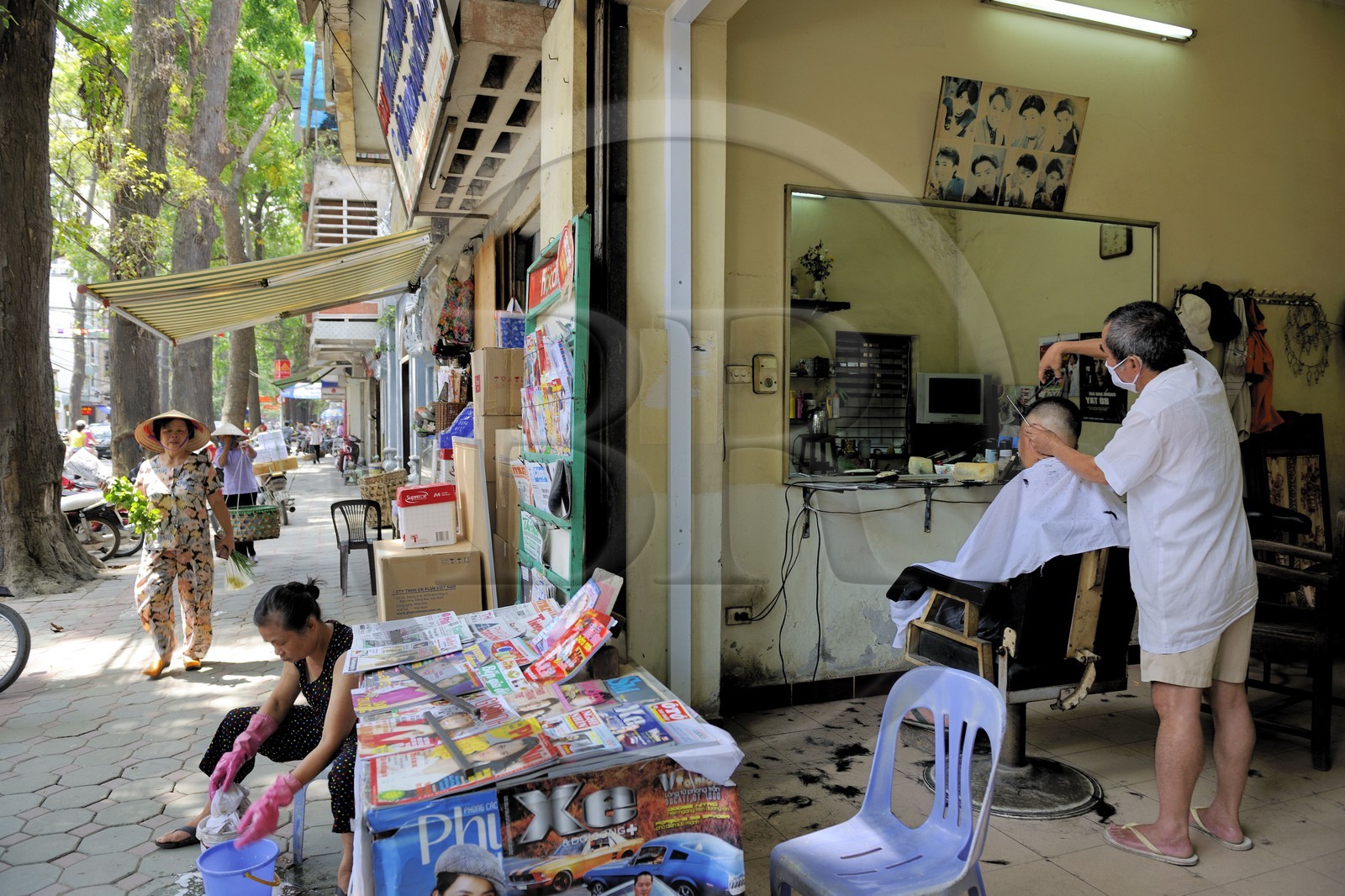 Vietnam, Hanoï, salon de coiffure