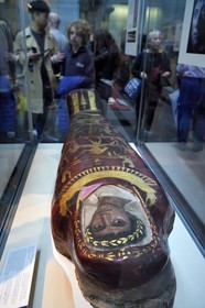 United Kingdom, London, Bloomsbury area, the British Museum, Ancient Egypt, mummy of Artemidorus in Painted Stucco Case, from Hawara, Roman Period AD 100-120