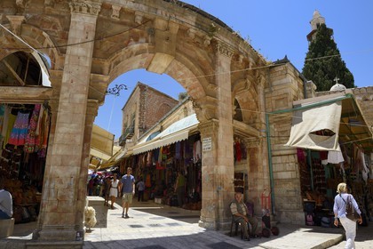 Israel, Jérusalem, ville sainte, vieille-ville classée Patrimoine Mondial de l'UNESCO, quartier chrétien, bazar Muristan