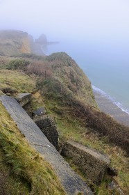 France, Calvados, Grandcamp Maisy, Pointe du Hoc blockhaus