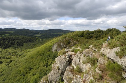 France, Orne, Suisse normande (Norman Switzerland), Saint-Philbert-sur-Orne, the Rock of Oetre (Roche d'Oetre)