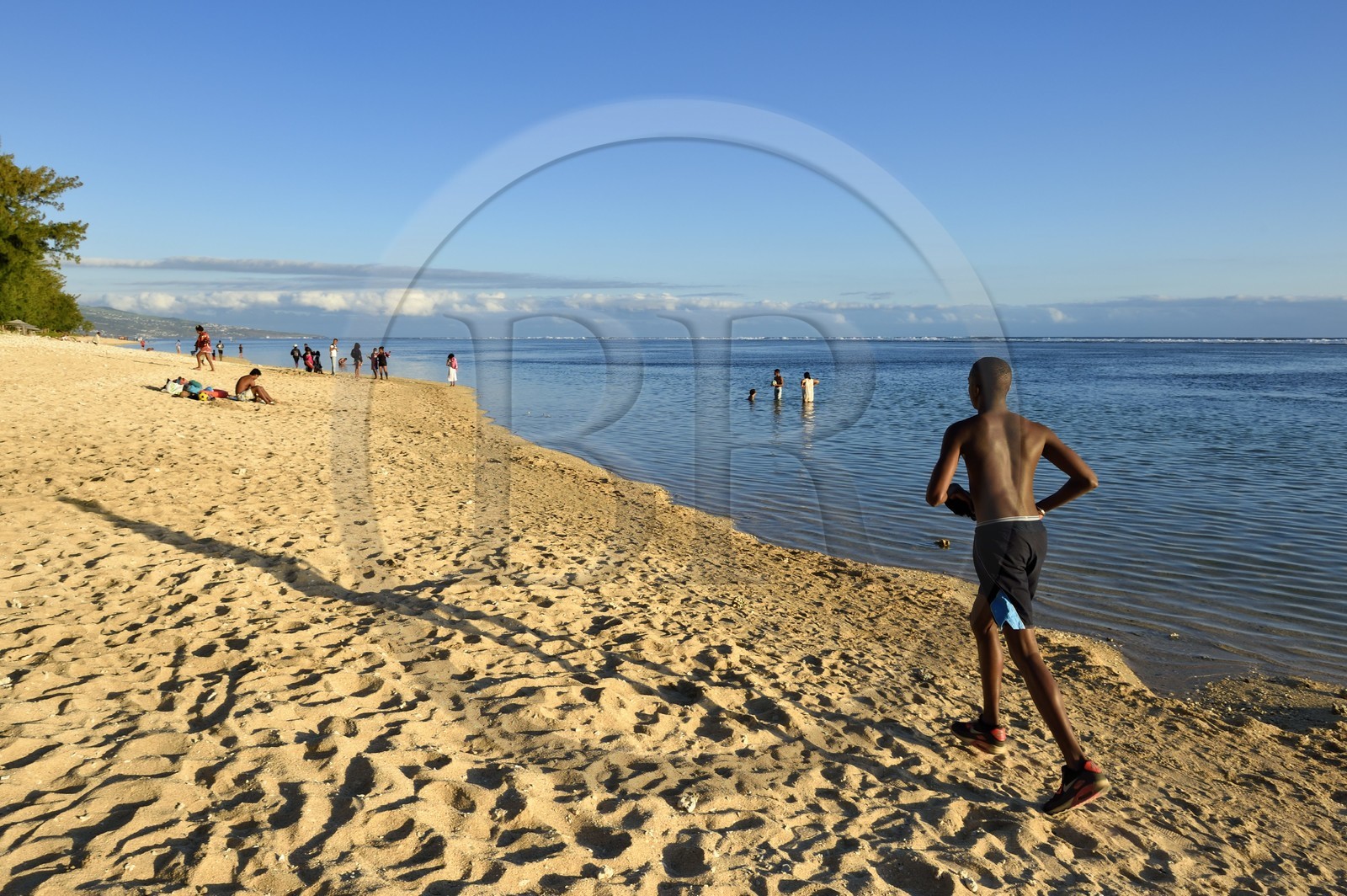 France, île de la Réunion, la Cote Ouest, plage du lagon de Saint-Gilles-Les-Bains à l'Ermitage-les-Bains