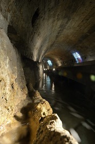 Israel, North district, Galilee, Acre (Akko), old town, listed as World Heritage by UNESCO, the 350m long Templars tunnel leads from the Templars Palace which was destroyed in 1921 up to Acre's port in the east, it was built in the late 12th century as a stratigical underground but only found in 1994