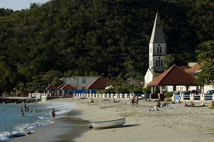 France, Martinique, plage des Anses-d'Arlet sur la c