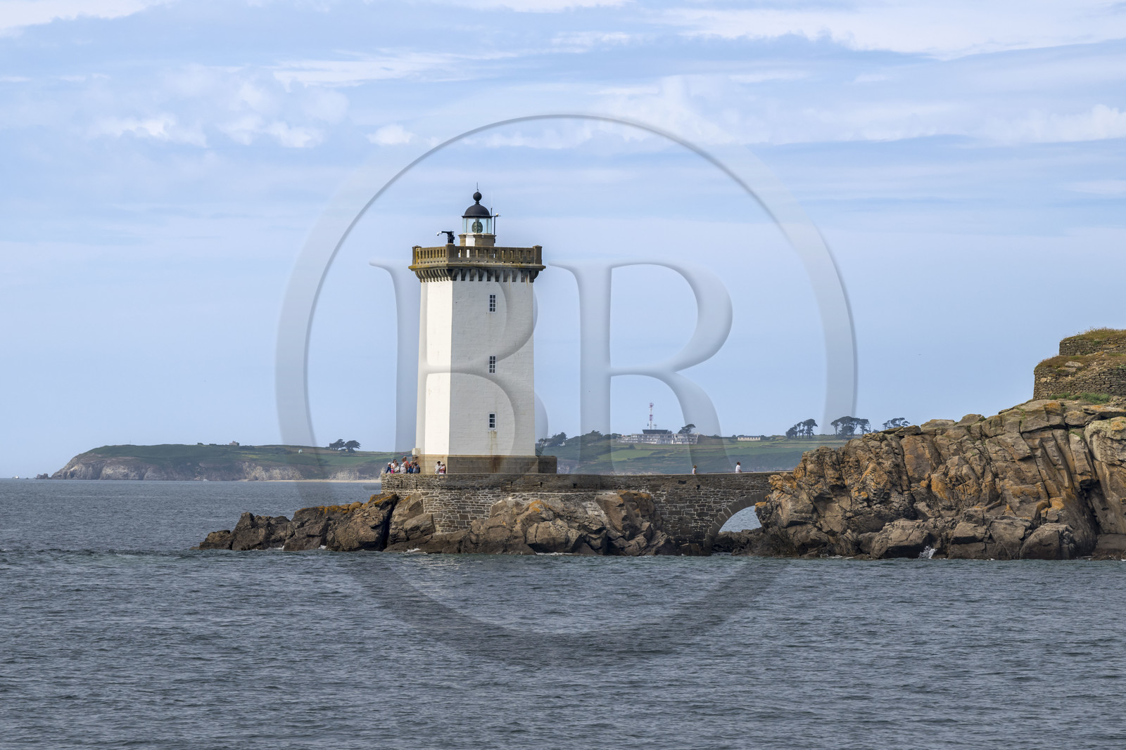 France, Finistère (29), Le Conquet, presqu'ile de Kermorvan, le phare de Kermorvan construit en 1849