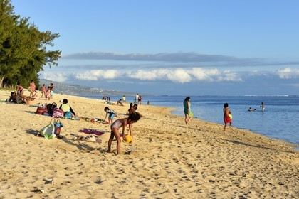 France, île de la Réunion, la Cote Ouest, plage du lagon de Saint-Gilles-Les-Bains à l'Ermitage-les-Bains