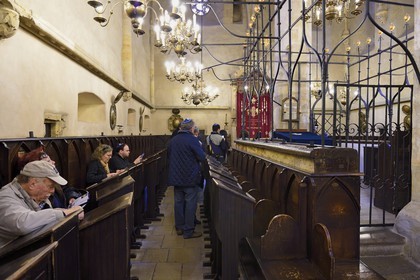 République Tchèque, Prague, centre historique classé Patrimoine Mondial de l'UNESCO, quartier juif de Josefov, la synagogue Vieille-Nouvelle du XIII siècle