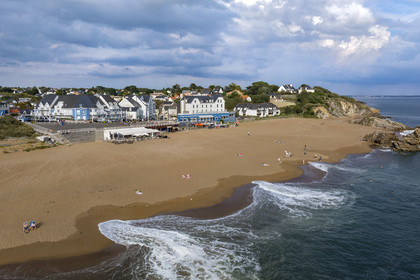 France, Loire-Atlantique (44), Estuaire de la Loire, Saint-Nazaire, plage de Saint-Marc-sur-Mer (vue aérienne)