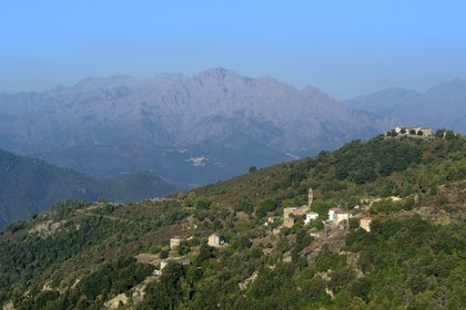France, Haute-Corse (2B), Castagniccia, village de Morosaglia (Merusaglia), Pasquale Paoli fils de Hyacinthe Paoli général en chef de la nation corse, y naquit le 6 avril 1725 au hameau de Stretta