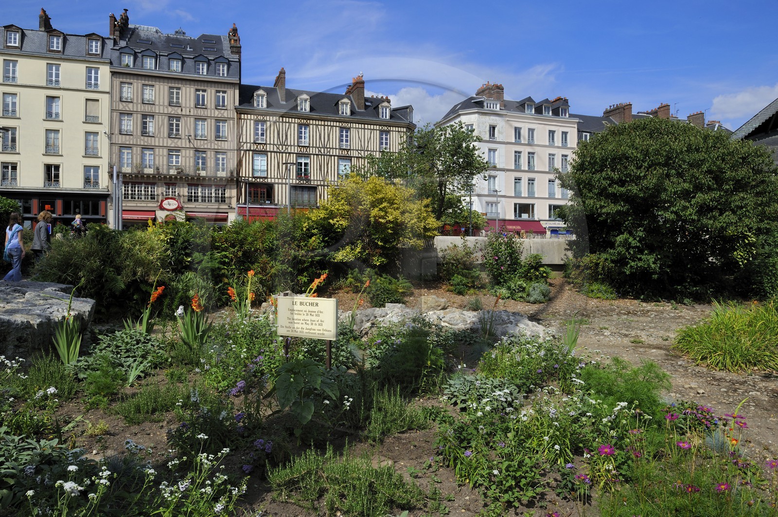France, Seine-Maritime (76), Rouen, place du Vieux Marché, site du supplice de Jeanne d'Arc, brûlée vive le 30 mai 1431