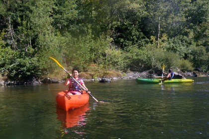 France, Hérault (34), vallée de l' Orb à Roquebrun, descente en canoë-kayak de la rivière Orb