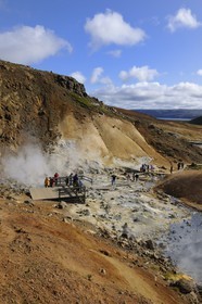 Iceland, Reykjavik region, Krisuvik Valley, solfatares and fumaroles of Seltun geothermical area