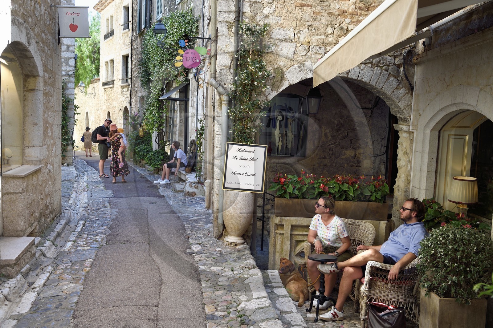 France, Alpes-Maritimes (06), Saint Paul de Vence, la rue Grande