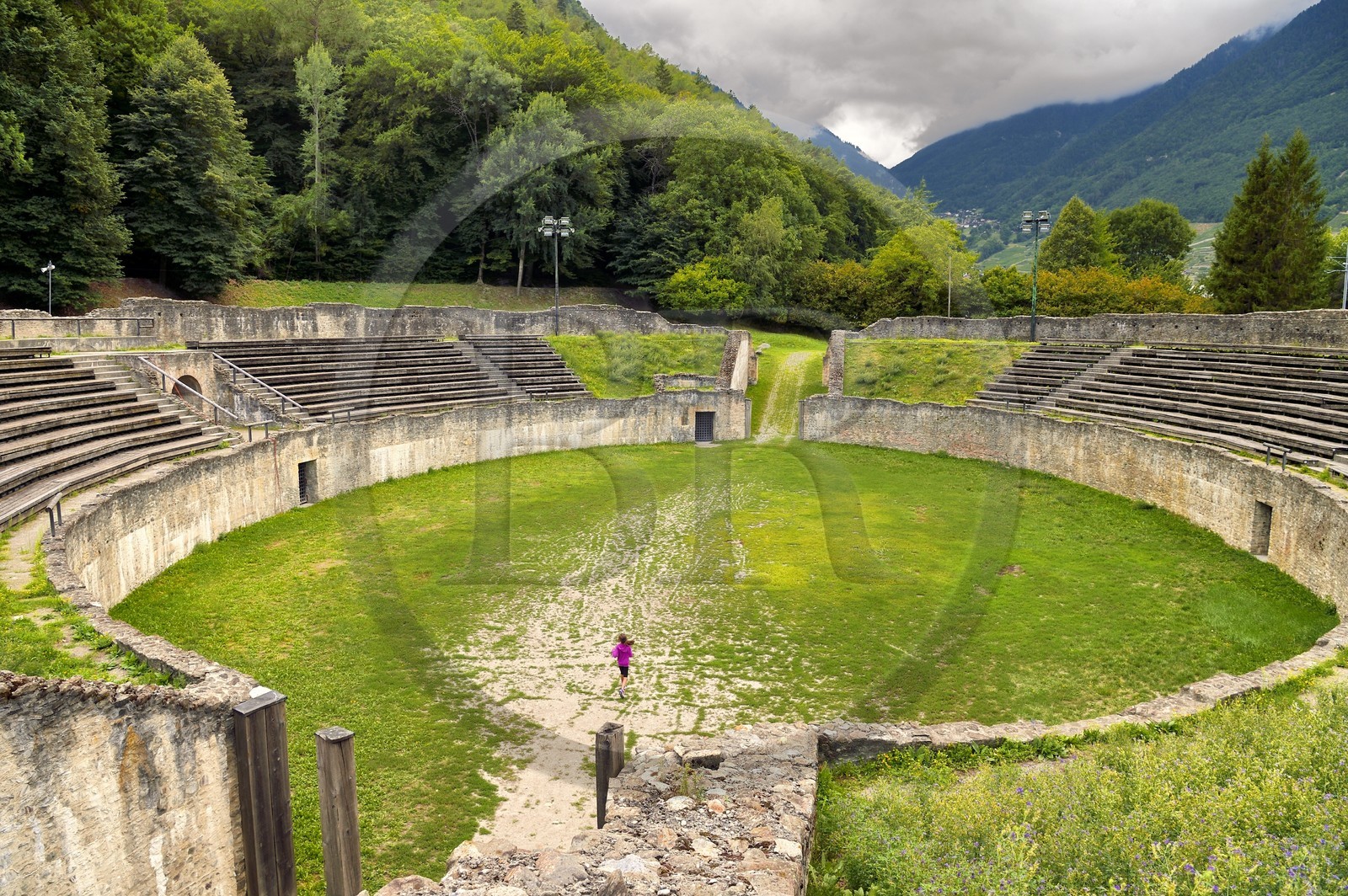 Switzerland, canton of Valais, Martigny, Roman amphitheater built in the early second century