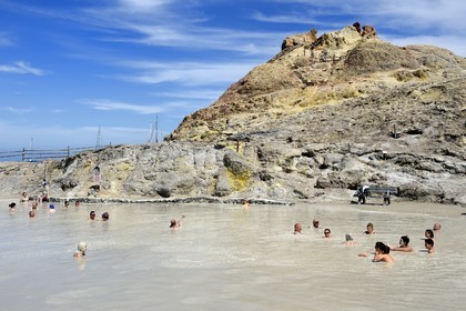 Italy, Sicily, Aeolian Islands, listed as World Heritage by UNESCO, Vulcano Island, sulphurous mud baths on the coast