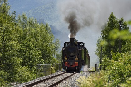 France, Alpes de Haute Provence, Entrevaux, Train des Pignes historic train