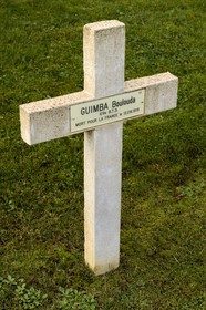 France, Meuse (55), Parc régional de Lorraine, Cotes de Meuse, Saint-Remy-la-Calonne, Nécropole nationale où repose l'écrivain Alain-Fournier, tombe d'un tirailleur sénégalais