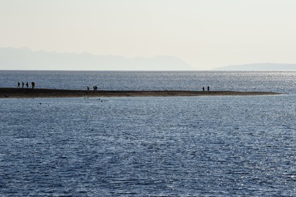 Croatie, Dalmatie, cote dalmate, Ile de Brac, Bol, la plage de Zlatni Rat ou Corne d'or