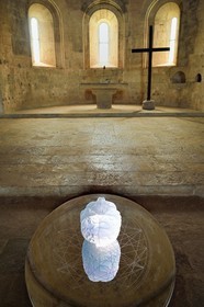 France, Var, the Thoronet cistercian abbey, installation by the artists Anne and Patrick Poirier in the abbey church