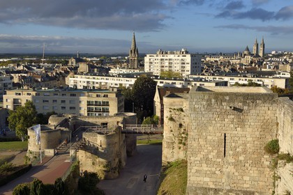 France, Calvados, Caen, the ducal castle of William the Conqueror, the ramparts overlooking the city and the barbican