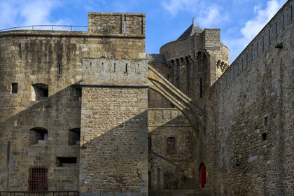 France, Ille et Vilaine, Cote d'Emeraude (Emerald Coast), Saint Malo, the castle of Saint-Malo (15th century) houses the Town Hall as well as the History Museum of the Town and the Pays Malouin