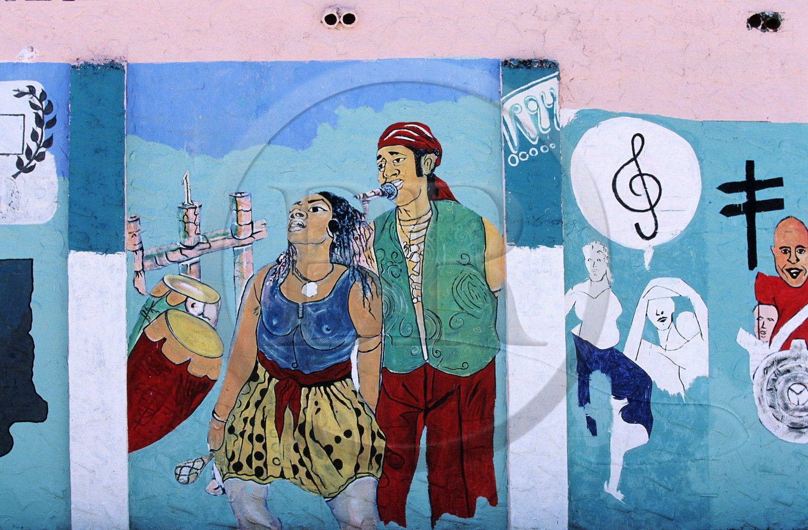Etats-Unis, Floride, Miami, fresque sur les murs du quartier de Little Haiti