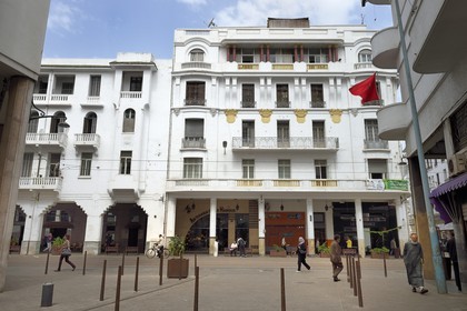 Maroc, Casablanca, immeuble Art Déco sur l'avenue Hassan II