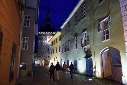 Roumanie, Transylvanie, Sighisoara, fait partie des sept villes fortifiées saxonnes de Transylvanie, classé Patrimoine Mondial de l'UNESCO, Turnul cu ceas (la tour de l'horloge) dans la citadelle