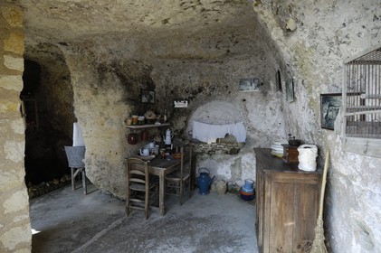 France, Charente-Maritime (17), Meschers-sur-Gironde, reconstitution historique dans les grottes du Regulus