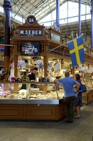 Suède, Stockholm, marché couvert de Östermalm (Saluhall)