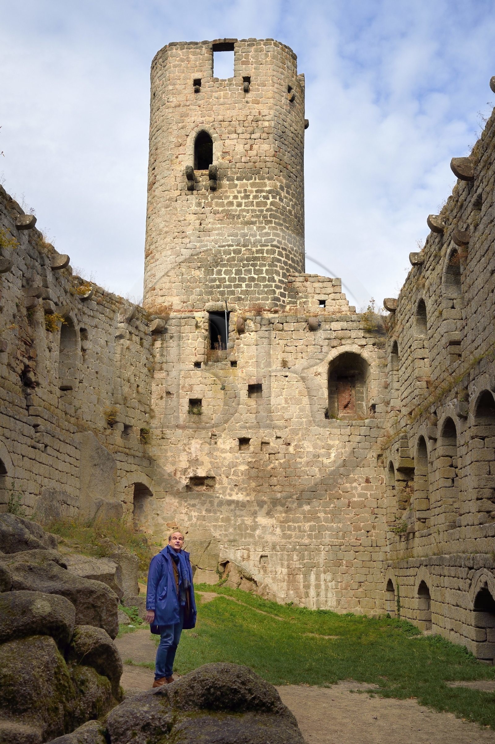 France, Bas Rhin, Alsace Wine Route, Andlau, the castle of Andlau (Haut-Andlau), its owner Guillaume d'Andlau