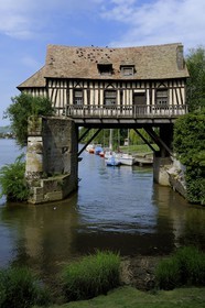 France, Eure, Vernon, Old Mill on an former Bridge on the Seine River