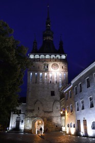 Roumanie, Transylvanie, Sighisoara, fait partie des sept villes fortifiées saxonnes de Transylvanie, classé Patrimoine Mondial de l'UNESCO, Turnul cu ceas (la tour de l'horloge) dans la citadelle