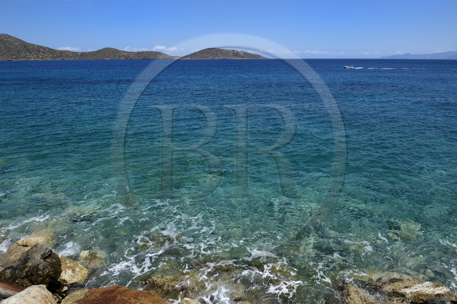 Grèce, Crète, région d'Agios Nikolaos, la côte à Elounda