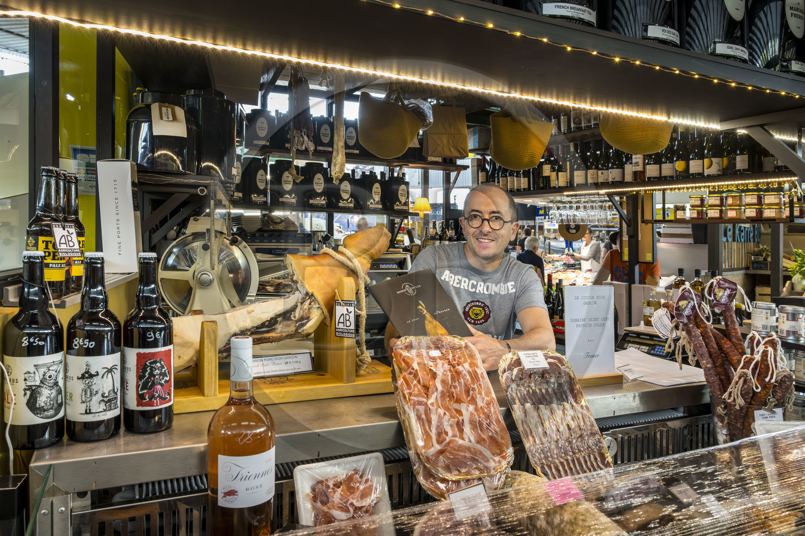 France, Morbihan, Lorient, Les halles de Merville, Henri Joseph delicatessen run by former starred chef Philippe Le Lay