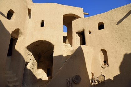 Iran, Province d'Ispahan, désert du Dasht-e Kavir, région de Khur et Biabanak, Bayazeh, l'ancien chateau qui pouvait abriter les habitants de la ville en cas d'attaque dans ses 700 chambres