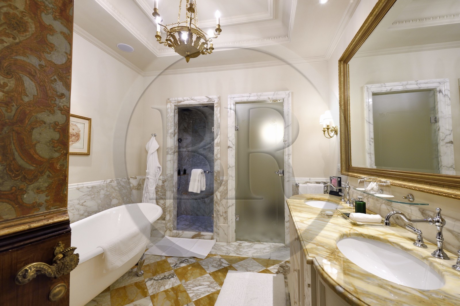 Italie, Toscane, Florence, centre historique classé Patrimoine Mondial de l'UNESCO, Palazzo Della Gherardesca, palace 5 étoiles Four Seasons Hotel Firenze, Granducato suite