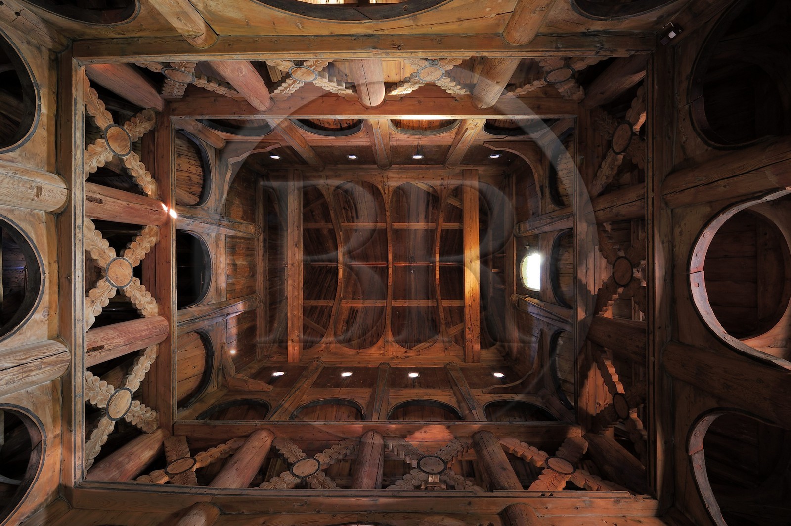 Norway, Sogn Og Fjordane County, Borgund, inside of the wooden stave church called stavkirker or stavkirke built in 1130