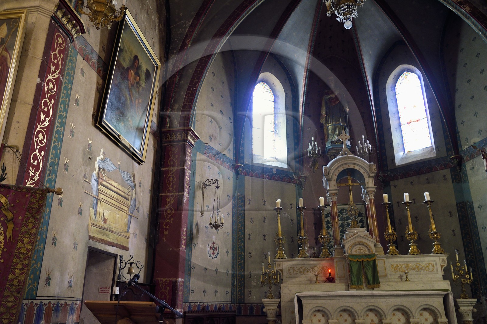 France, Var (83), Dracénie, Comps-sur-Artuby, représentation de l'arche d'alliance dans l'église Sainte Philomène