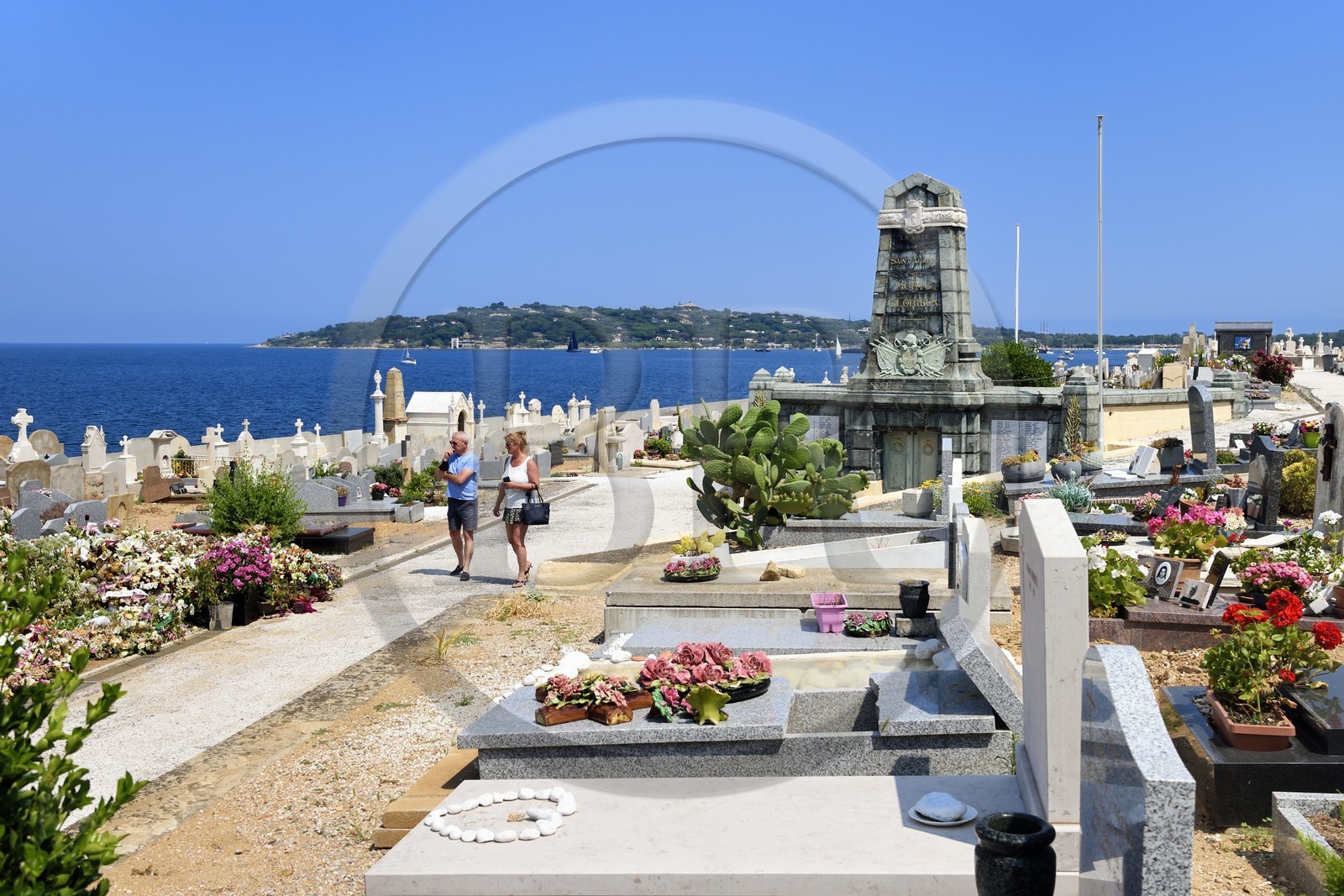 France, Var (83), Saint-Tropez, cimetière marin sur le chemin des Graniers