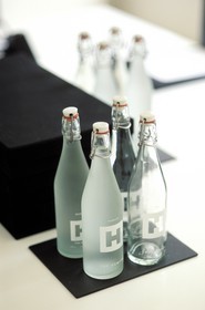 United Kingdom, London, water bottles in Hempel Hotel in Craven Hill