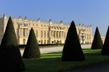 France, Yvelines, park of the Chateau de Versailles, listed as World Heritage by UNESCO, outside of the Galerie des Glaces (Hall of Mirrors)