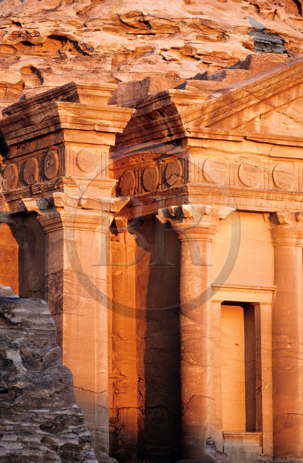 Jordanie, Petra, détail de la tombe Ed Deir dit le monastère