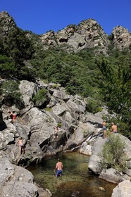 France, Herault, Mons la Trivalle, Heric gorges in the mountain of Caroux at the heart of the Regional Natural Park of Upper Languedoc