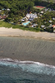France, île de la Réunion, la Cote Ouest, le lagon de Saint-Gilles-Les-Bains, l'Ermitage-les-Bains (vue aérienne)