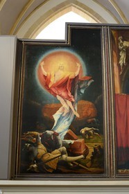 France, Haut Rhin, Colmar, Unterlinden Museum, Issenheim altarpiece credited to Grünewald, first opening representing the completion of the new law, panel of the Annunciation