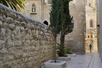 Israel, Jerusalem, holy city, the old town listed as World Heritage by UNESCO, Mount Zion, street leading to the church of the Dormition of the Virgin Mary