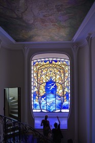 France, Meurthe-et-Moselle, Nancy, the Bergeret House of Art Nouveau style, stained glass by Jacques Gruber and ceiling by Victor Prouvé