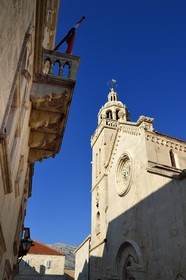 Croatie, Dalmatie, cote dalmate, Ile de Korcula, ville de Korcula, cathédrale Saint-Marc